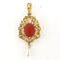 Pendentif Pendentif en or jaune 14 carats serti de corail et perle 58 Facettes
