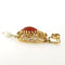 Pendentif Pendentif en or jaune 14 carats serti de corail et perle 58 Facettes