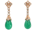 Boucles d'oreilles Boucles d'oreilles en or rose 14 carats avec calcédoine verte et diamants 58 Facettes