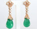 Boucles d'oreilles Boucles d'oreilles en or rose 14 carats avec calcédoine verte et diamants 58 Facettes