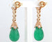Boucles d'oreilles Boucles d'oreilles en or rose 14 carats avec calcédoine verte et diamants 58 Facettes