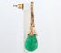 Boucles d'oreilles Boucles d'oreilles en or rose 14 carats avec calcédoine verte et diamants 58 Facettes