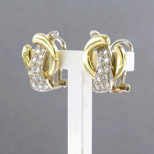 Boucles d'oreilles Boucles d’oreilles clips bicolores en or 14 carats et diamants 58 Facettes