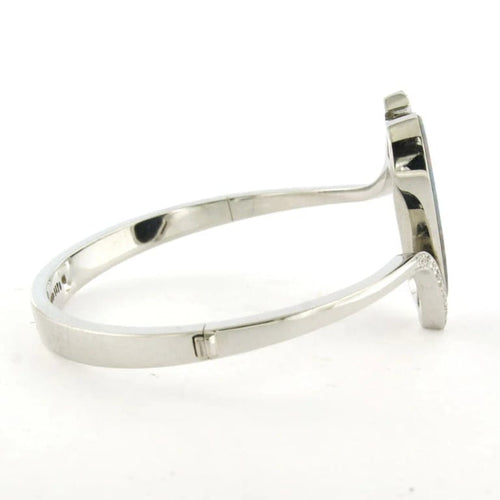 Bracelet Bracelet articulé en or blanc 18 carats avec opale et diamants 58 Facettes