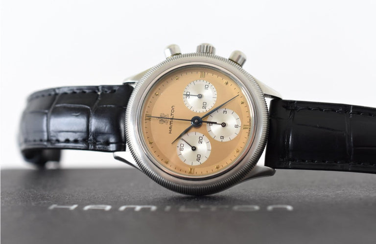 Montre Hamilton - Montre chronographe Lemania 1873, révisée, boîte d’origine 58 Facettes HAM-100