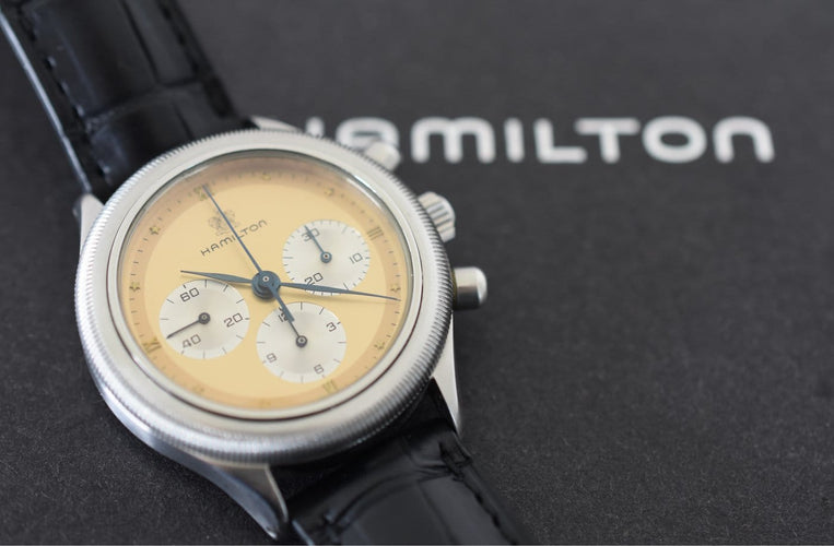 Montre Hamilton - Montre chronographe Lemania 1873, révisée, boîte d’origine 58 Facettes HAM-100