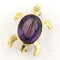 Broche Broche tortue en or jaune 18 carats, améthyste et diamants 58 Facettes