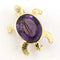 Broche Broche tortue en or jaune 18 carats, améthyste et diamants 58 Facettes