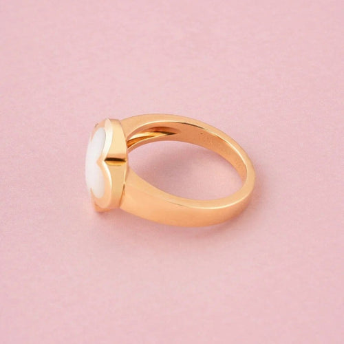 Bague 59 Van Cleef & Arpels Pure Alhambra - Bague en or jaune 18k et nacre blanche 58 Facettes
