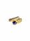 Bague 53 Bague serpent godronnée en or jaune 18k et saphir cabochon 58 Facettes
