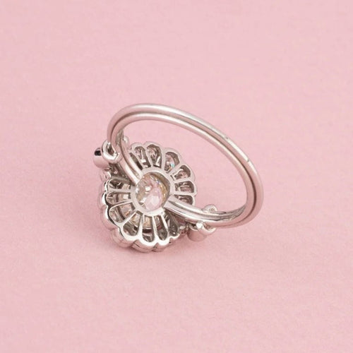 Bague 52.5 Bague en platine sertie de diamants, 1,51 ct 58 Facettes