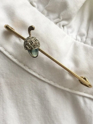Broche Broche victorienne en or jaune 18k et platine, saphir et diamants 58 Facettes