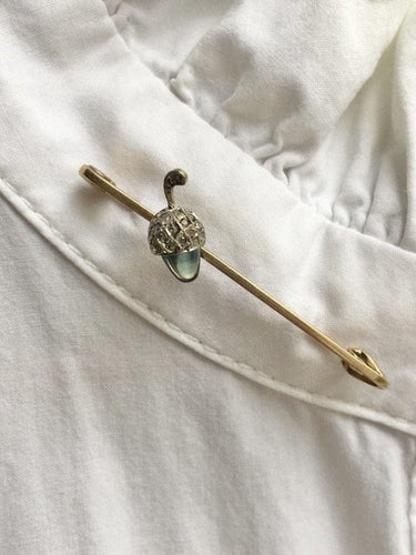Broche Broche victorienne en or jaune 18k et platine, saphir et diamants 58 Facettes