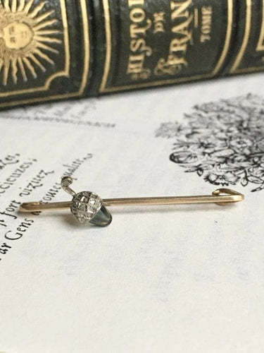 Broche Broche victorienne en or jaune 18k et platine, saphir et diamants 58 Facettes