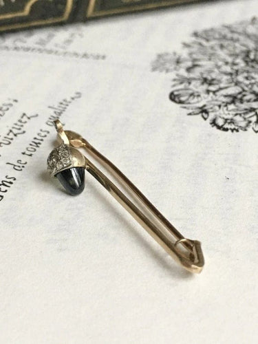 Broche Broche victorienne en or jaune 18k et platine, saphir et diamants 58 Facettes