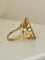 Bague 53 Augis - Bague d’amour en or jaune 18k avec diamant et rubis synthétiques 58 Facettes