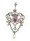 Pendentif Pendentif Belle Époque en or jaune 18K et platine, diamants, perles et saphir rose 58 Facettes