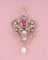 Pendentif Pendentif Belle Époque en or jaune 18K et platine, diamants, perles et saphir rose 58 Facettes