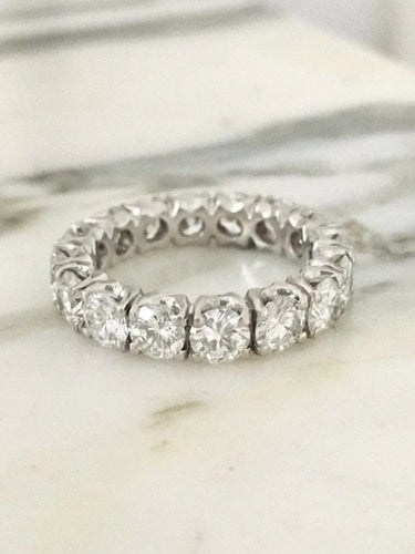 Bague 51 Alliance américaine - Bague en platine sertie de diamants 58 Facettes