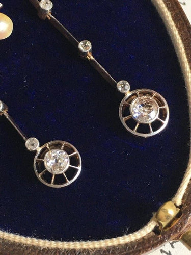 Collier Collier négligé Belle Époque en or jaune 18K, platine, diamants et perle 58 Facettes