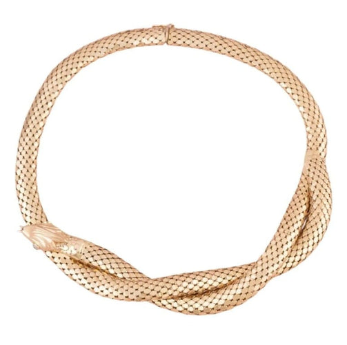 Collier Collier serpent en or jaune 18K et diamants 58 Facettes