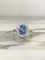 Bague 58.5 Bague pompadour en or blanc 18 k et platine, saphir de Ceylan et diamants 58 Facettes