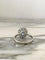 Bague 58.5 Bague pompadour en or blanc 18 k et platine, saphir de Ceylan et diamants 58 Facettes