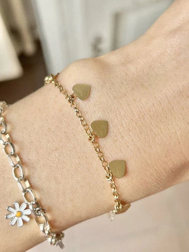Bracelet Bracelet cœurs en or jaune 18k 58 Facettes