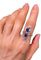 Bague 52 Bague en or jaune et gris 18K avec saphirs et diamants 58 Facettes