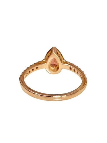 Bague 54 Bague en or rose 18K avec tourmaline rose et diamants 58 Facettes