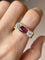 Bague 62.5 Bague Art déco en or jaune 18K avec rubis non chauffé et diamants 58 Facettes