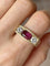 Bague 62.5 Bague Art déco en or jaune 18K avec rubis non chauffé et diamants 58 Facettes