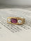 Bague 62.5 Bague Art déco en or jaune 18K avec rubis non chauffé et diamants 58 Facettes