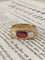Bague 62.5 Bague Art déco en or jaune 18K avec rubis non chauffé et diamants 58 Facettes