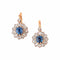 Boucles d'oreilles Belle Époque - Boucles d’oreilles dormeuses en or rose, platine, saphirs et diamants 58 Facettes