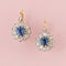Boucles d'oreilles Belle Époque - Boucles d’oreilles dormeuses en or rose, platine, saphirs et diamants 58 Facettes