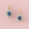 Boucles d'oreilles Belle Époque - Boucles d’oreilles dormeuses en or rose, platine, saphirs et diamants 58 Facettes