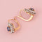 Boucles d'oreilles Belle Époque - Boucles d’oreilles dormeuses en or rose, platine, saphirs et diamants 58 Facettes