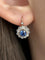 Boucles d'oreilles Belle Époque - Boucles d’oreilles dormeuses en or rose, platine, saphirs et diamants 58 Facettes