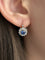 Boucles d'oreilles Belle Époque - Boucles d’oreilles dormeuses en or rose, platine, saphirs et diamants 58 Facettes