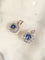 Boucles d'oreilles Belle Époque - Boucles d’oreilles dormeuses en or rose, platine, saphirs et diamants 58 Facettes