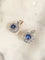 Boucles d'oreilles Belle Époque - Boucles d’oreilles dormeuses en or rose, platine, saphirs et diamants 58 Facettes