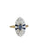 Bague 50.5 Bague Art déco pavée en or jaune 18K et platine, saphirs et diamants 58 Facettes