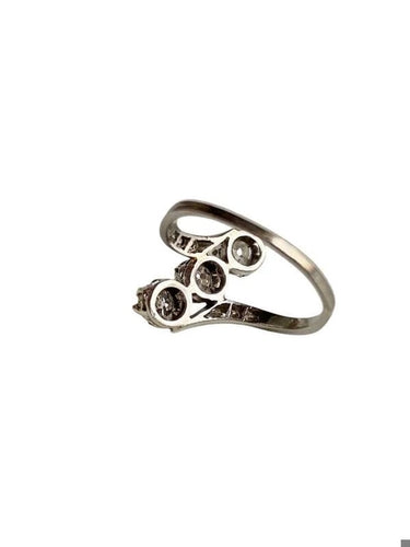 Bague 51 Bague Belle Époque en platine sertie de diamants 58 Facettes