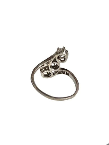 Bague 51 Bague Belle Époque en platine sertie de diamants 58 Facettes
