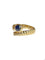 Bague 53 Bague serpent godronnée en or jaune 18K et saphir cabochon 58 Facettes