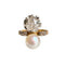 Bague 47 Bague Toi & Moi Belle Époque en or jaune 18K, platine, perle et diamants 58 Facettes