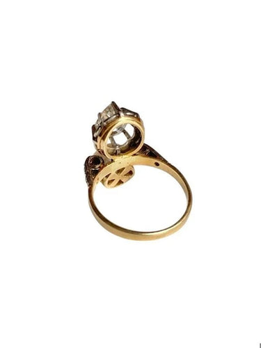Bague 47 Bague Toi & Moi Belle Époque en or jaune 18K, platine, perle et diamants 58 Facettes