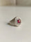 Bague 54 Bague chevalière en or gris 18K avec rubis et diamants 58 Facettes