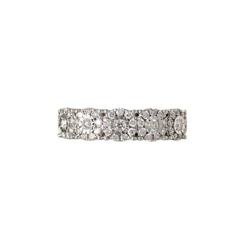 Bague 54 Bague en or blanc 18 carats à fleurs serties de diamants 58 Facettes